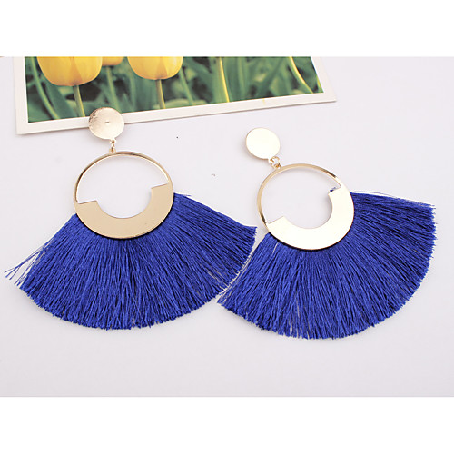 

Women's Drop Earrings fan earrings Hanging Earrings Tassel Ladies European Fashion Elegant Oversized Earrings Jewelry Wine / Light Blue / Dark Green For Party Street 1 Pair