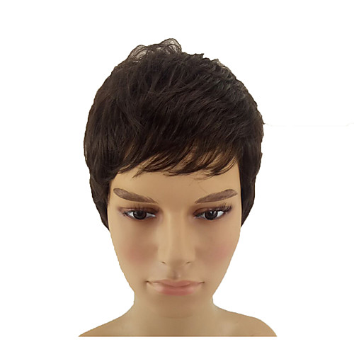 

Synthetic Wig Cosplay Wig Straight Pixie Cut Wig Short Dark Brown Synthetic Hair 8 inch Men's Normal Heat Resistant Synthetic Brown hairjoy