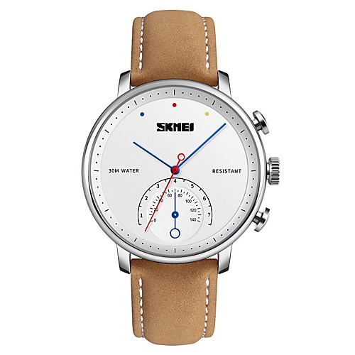 

SKMEI Men's Dress Watch Wrist Watch Japanese Quartz Genuine Leather Black / Brown 30 m Water Resistant / Waterproof New Design Casual Watch Analog Classic Casual Fashion - Black / Gold Silver / Black