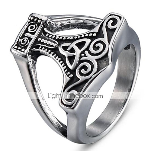 

Men's Band Ring 1pc Black Titanium Steel Tungsten Steel Circle Geometric Vintage Punk Initial Halloween Daily Jewelry Vintage Style 3D Cool