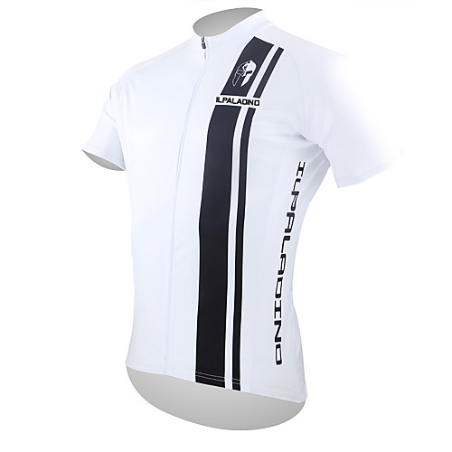 

ILPALADINO Men's Short Sleeve Cycling Jersey Polyester Black / White Bike Jersey Top Mountain Bike MTB Road Bike Cycling Breathable Quick Dry Ultraviolet Resistant Sports Clothing Apparel