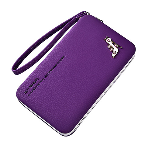 

Women's Glitter Leather / PU Wallet Solid Color Black / Purple / Blushing Pink / Fall & Winter