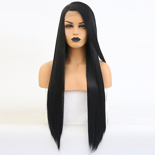 

Synthetic Lace Front Wig Straight Side Part Lace Front Wig Long Black#1B Synthetic Hair 20-24 inch Women's Adjustable Heat Resistant Women Black