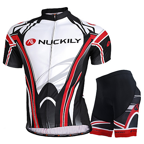 

Men's Short Sleeve Cycling Jersey with Shorts Black with White Bike Shorts Jersey Clothing Suit Breathable Sweat-wicking Sports Mesh Mountain Bike MTB Road Bike Cycling Clothing Apparel / Advanced