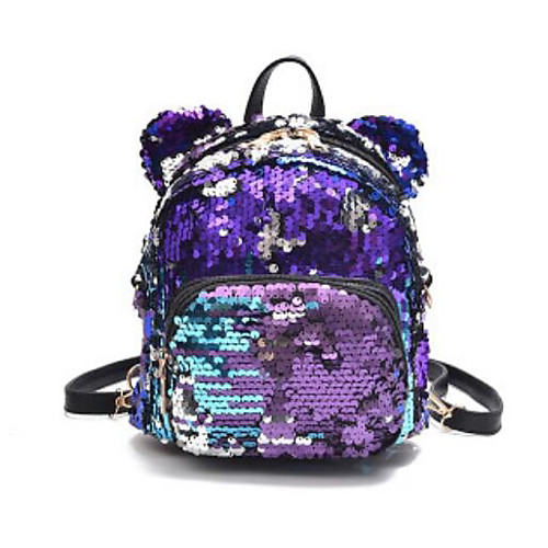 

PU Zipper Commuter Backpack Outdoor Blue / Black / Girls'