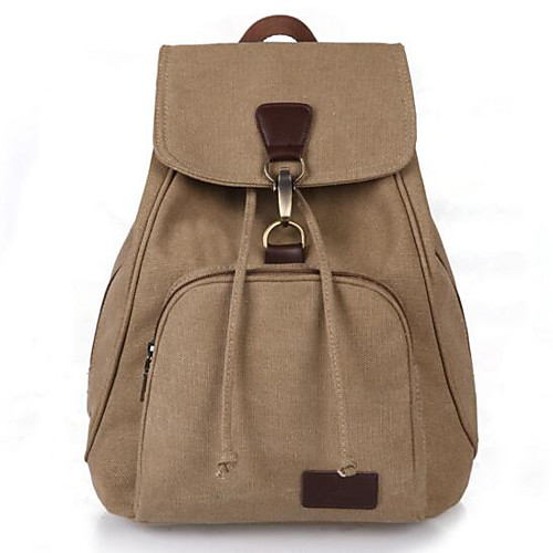 

Women's Canvas School Bag Rucksack Commuter Backpack Large Capacity Solid Solid Color Daily Outdoor Backpack Canvas Bag Black Blue Khaki Coffee