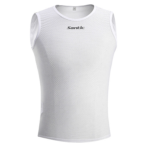 

SANTIC Men's Sleeveless Sports Tank Top White Solid Color Bike Vest / Gilet UV Resistant Breathable Quick Dry Sweat-wicking Sports Polyester Solid Color Mountain Bike MTB Road Bike Cycling Clothing