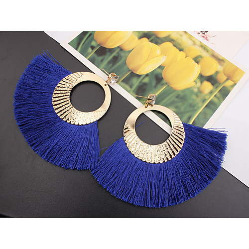 

Women's Drop Earrings fan earrings Raffia Earrings Geometrical Ladies Tassel European Fashion Earrings Jewelry Pink / Light Green / Dark Green For Causal Daily 1 Pair