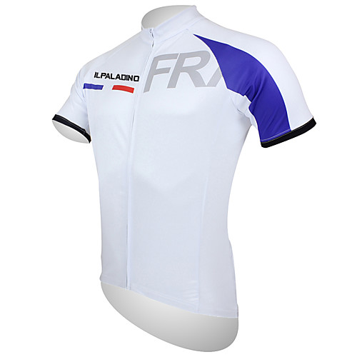 

ILPALADINO Men's Short Sleeve Cycling Jersey WhiteBlue Patchwork Bike Jersey Top Mountain Bike MTB Road Bike Cycling Breathable Quick Dry Ultraviolet Resistant Sports Clothing Apparel