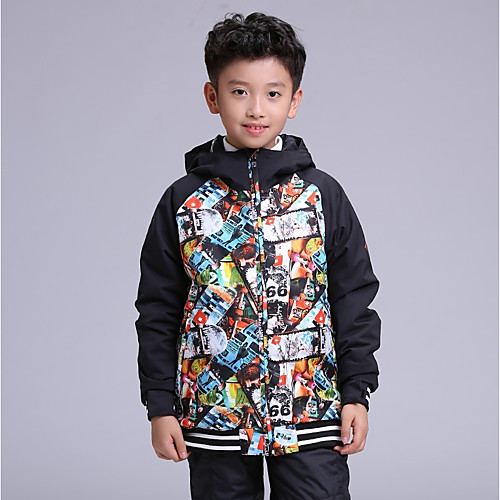 

GSOU SNOW Boys' Ski Jacket Ski / Snowboard Winter Sports Waterproof Windproof Warm POLY Top Ski Wear / Kid's