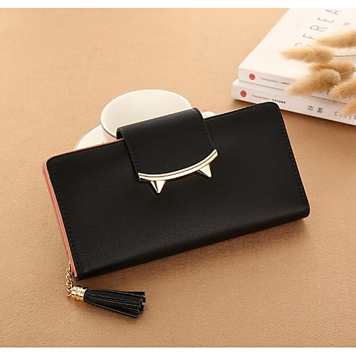 

Women's Zipper / Tassel PU Wallet Black / Blushing Pink / Blue