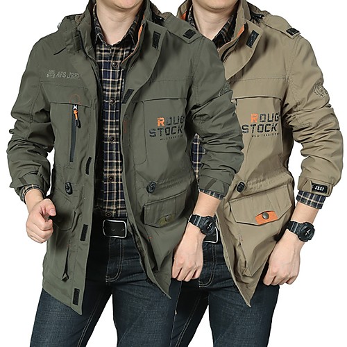 

Men's Hiking Jacket Winter Outdoor Thermal / Warm Windproof Breathable Rain Waterproof Winter Jacket Top Single Slider Hunting Fishing Camping / Hiking / Caving Army Green / Blue / Khaki / Quick Dry