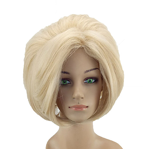 

Synthetic Wig Straight Middle Part Wig Blonde Short Blonde Synthetic Hair 12 inch Women's Adjustable Heat Resistant Women Blonde hairjoy