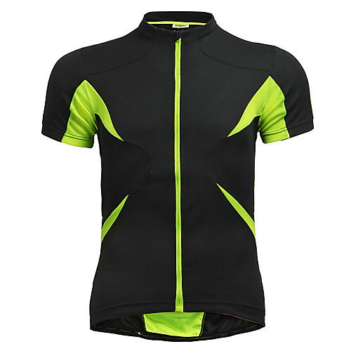 

Jaggad Men's Women's Short Sleeve Cycling Jersey Polyester Elastane Green / Black Bike Jersey Top Mountain Bike MTB Road Bike Cycling Breathable Quick Dry Sports Clothing Apparel