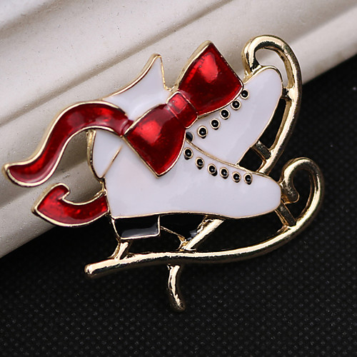 

Women's AAA Cubic Zirconia Brooches Classic Santa Suits Shoe Classic Cartoon Cute Rhinestone Brooch Jewelry White For Christmas Daily