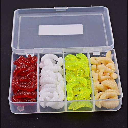 

100 pcs Lure kit Fishing Lures Soft Bait Worm Easy to Use Floating Bass Trout Pike Sea Fishing Fly Fishing Bait Casting