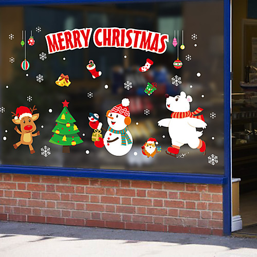 

Christmas Decorations / Holiday Wall Stickers Holiday Wall Stickers Decorative Wall Stickers, PVC Home Decoration Wall Decal Wall / Window Decoration 1pc