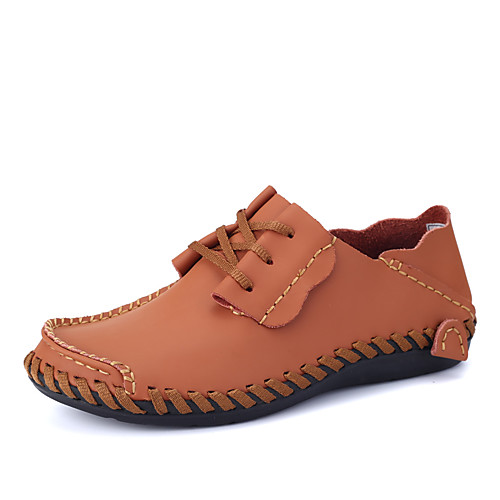 

Men's Fall / Spring & Summer Daily Outdoor Sneakers Walking Shoes Cowhide Breathable Wear Proof Light Brown / Dark Brown / Black