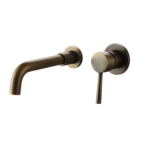 

Adjustable Bathroom Sink Faucet Oil-rubbed Bronze- Widespread Antique Wall Mounted Single Handle Two HolesBath Taps