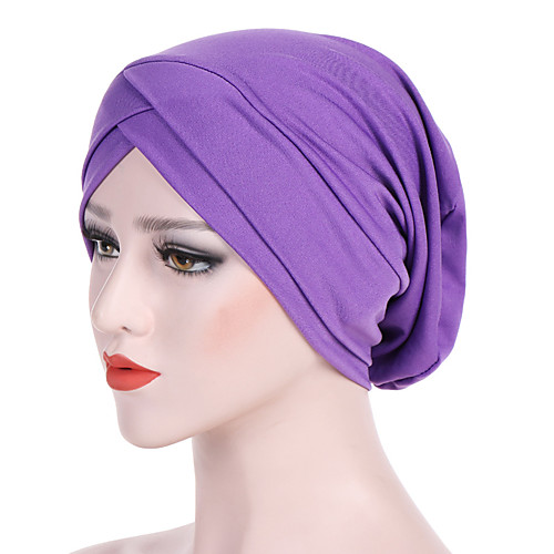 

Women's Turban Cotton Rayon Basic Holiday - Solid Colored Pleated Summer All Seasons Wine White Black