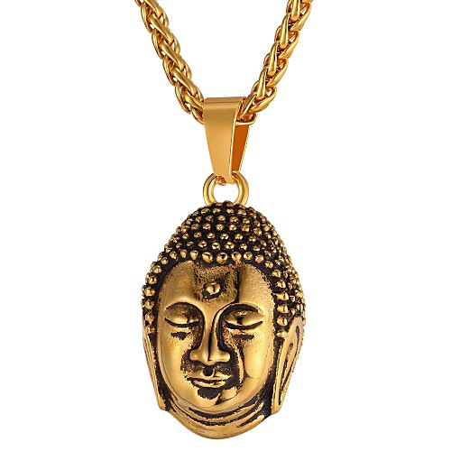 

Men's Pendant Necklace Classic Engraved Eyes Vintage Stainless Steel Gold Silver 55 cm Necklace Jewelry 1pc For Gift Daily
