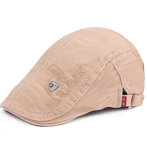 

Men's Basic Polyester Beret Hat-Solid Colored Gray Army Green Khaki