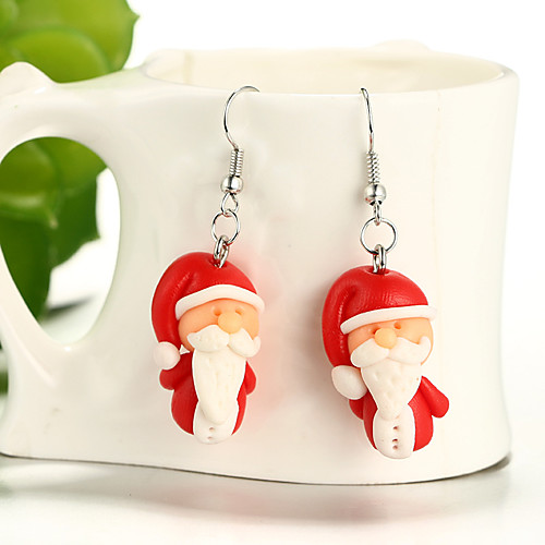 

Girls' Drop Earrings Santa Ladies Cartoon Fashion Cute Daughter Resin Earrings Jewelry Red For Christmas 1 Pair