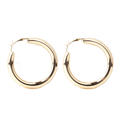 

Women's Hoop Earrings Classic Machete Circle Ladies Simple European Fashion Earrings Jewelry Gold / Silver For Daily Street 1 Pair