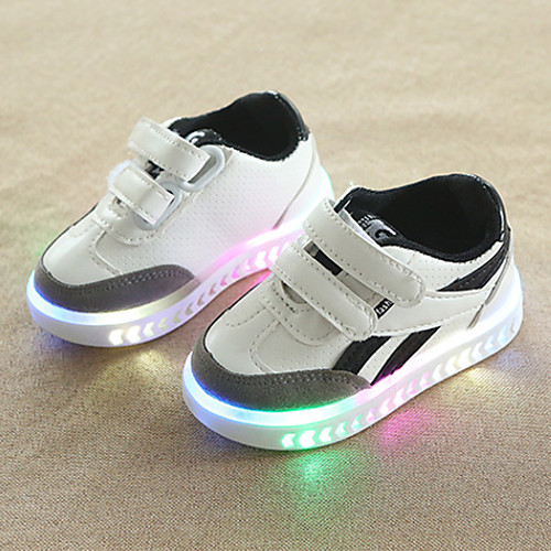 

Boys' / Girls' LED / Comfort / LED Shoes PU Sneakers Toddler(9m-4ys) / Little Kids(4-7ys) Hook & Loop / LED White / Black Fall & Winter