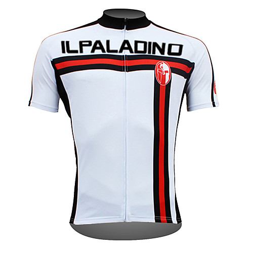 

ILPALADINO Men's Short Sleeve Cycling Jersey White Bike Jersey Top Mountain Bike MTB Road Bike Cycling Breathable Quick Dry Ultraviolet Resistant Sports Clothing Apparel