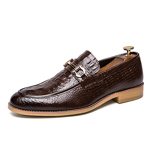 

Men's Spring & Summer / Fall & Winter Casual / British Wedding Daily Loafers & Slip-Ons Walking Shoes Faux Leather Breathable Wear Proof Light Brown / Black