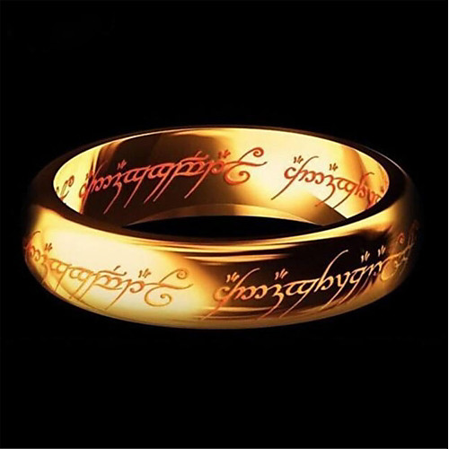 

Men's Band Ring Ring Groove Rings 1pc Black Gold Silver Titanium Steel Circular Artistic European Inspirational Daily Club Jewelry Classic Stylish Number Letter Lord of the Ring Cool