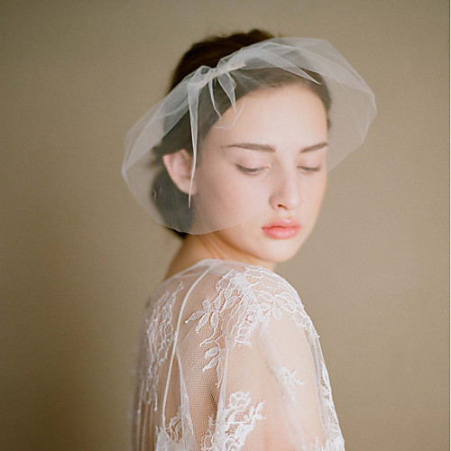 

One-tier Vintage Style / Classic Style Wedding Veil Blusher Veils with Solid Tulle / Birdcage