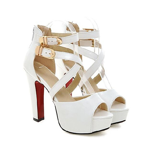 

Women's Sandals Chunky Heel PU Summer Black / White