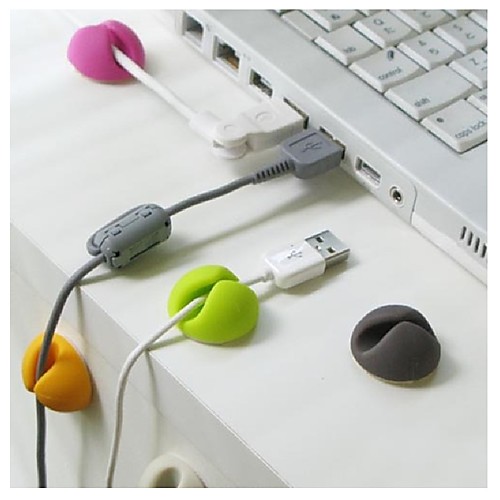 

4PCS Multipurpose Cable Wire Organizer Clip Tidy USB Charger Cord Holder for desktop Cable Fixed clamp Random