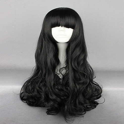 

Cosplay Costume Wig Synthetic Wig Cosplay Wig Wavy Wavy With Bangs Wig Very Long Natural Black Synthetic Hair Women's Black hairjoy