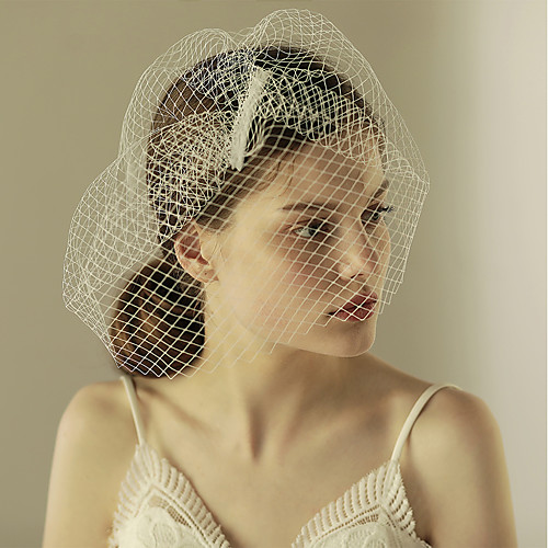 

One-tier Vintage Style / Classic Style Wedding Veil Blusher Veils with Solid Tulle / Birdcage