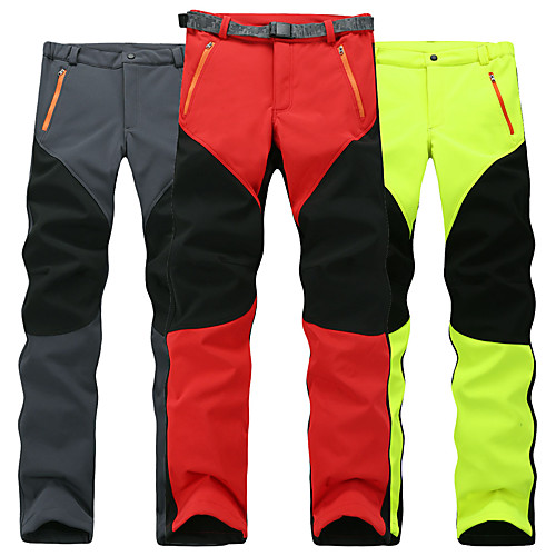 

Men's Hiking Pants Softshell Pants Outdoor Waterproof Lightweight Windproof Fleece Lining Autumn / Fall Winter Softshell Pants / Trousers Bottoms Camping / Hiking Hunting Climbing Black Grey Orange S