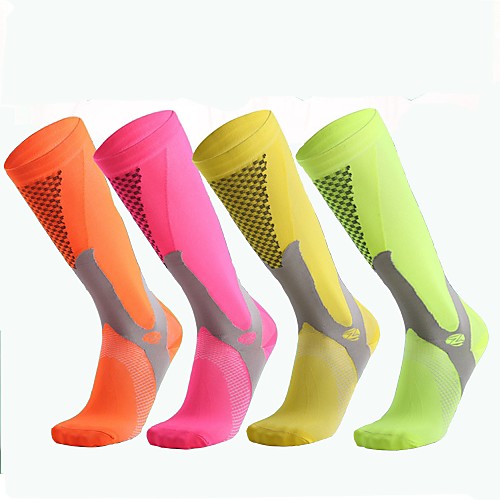 

Compression Socks Long Socks Football Socks Athletic Sports Socks Cycling Socks Men's Bike / Cycling Cycling Camping & Hiking Non-Skid 1 Pair Winter Yarn Dyed Cotton Chinlon Black / Yellow Fuchsia