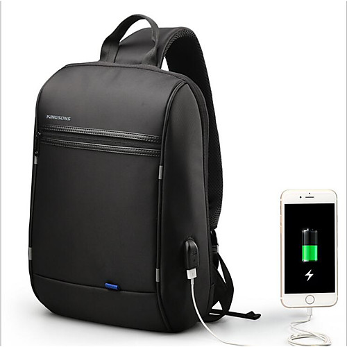 

Men's Zipper Polyester Sling Shoulder Bag Black