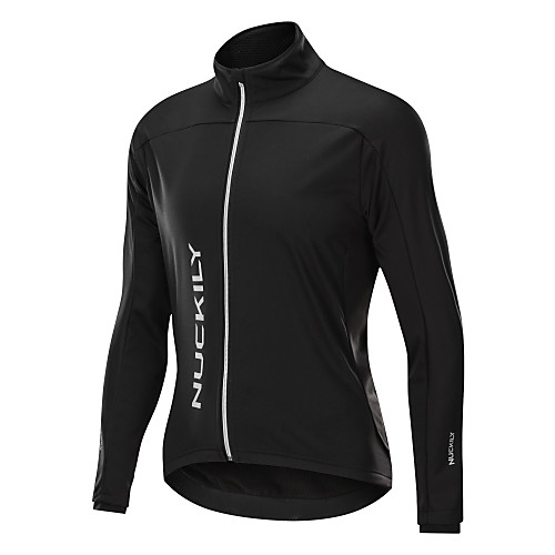 

Nuckily Men's Cycling Jacket Bike Jacket Jersey Top Thermal / Warm Windproof Sports Solid Color Polyester Fleece Winter Black Mountain Bike MTB Road Bike Cycling Clothing Apparel Bike Wear