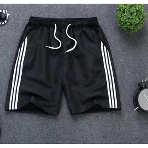 

Men's Basic Plus Size Going out Shorts Pants - Color Block Drawstring White Black Orange S / M / L