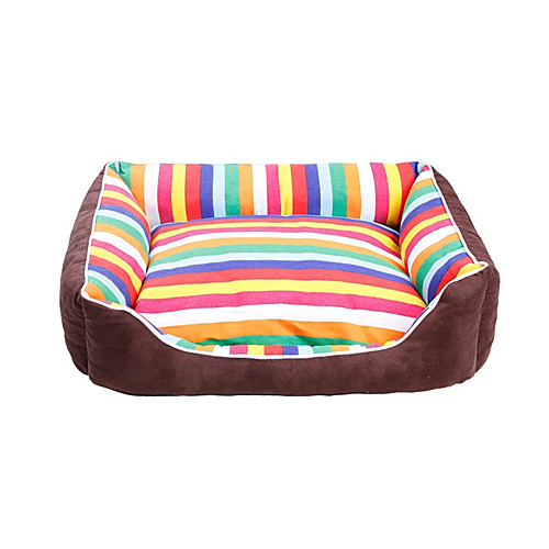 

Dog Cat Bed Beds Fabric Pet Mats & Pads Color Block Stripes Portable Warm Soft Stripe