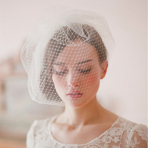 

Two-tier Vintage Style / Classic Style Wedding Veil Blusher Veils with Solid Tulle / Birdcage