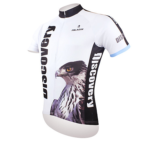 

ILPALADINO Men's Short Sleeve Cycling Jersey Polyester Black / White Eagle Bike Jersey Top Mountain Bike MTB Road Bike Cycling Breathable Quick Dry Ultraviolet Resistant Sports Clothing Apparel