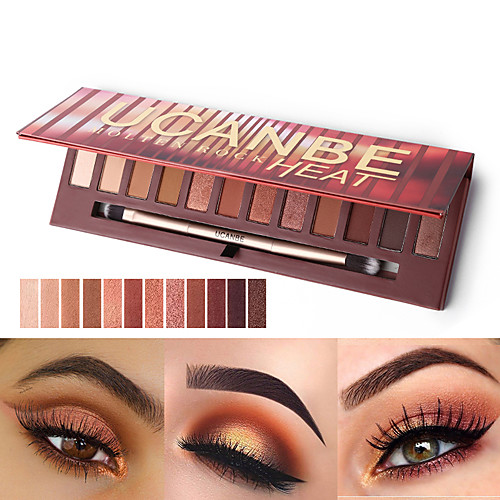 

12 Colors Eyeshadow Matte Shimmer EyeShadow Matte Shimmer Cruelty Free Formaldehyde Free Glitter Shine Pro lasting smoky Shimmer glitter gloss Coverage Long Lasting Daily Makeup Halloween Makeup