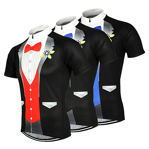 

Arsuxeo Men's Short Sleeve Cycling Jersey Polyester Yellow Red Pink Suit T-Shirt Bike Jersey Top Mountain Bike MTB Road Bike Cycling Breathable Quick Dry Moisture Wicking Sports Clothing Apparel