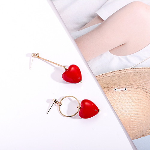 

Women's Mismatch Earrings Mismatched Heart Statement Ladies Geometric Sweet Rhinestone Earrings Jewelry Gold For Going out Birthday 1 Pair