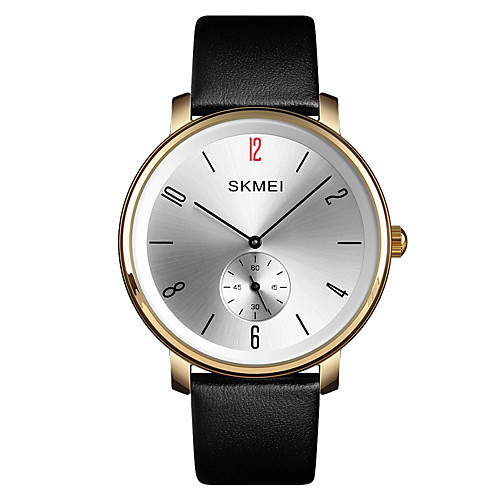 

SKMEI Men's Dress Watch Wrist Watch Quartz Genuine Leather Black 30 m Water Resistant / Waterproof New Design Casual Watch Analog Classic Casual Fashion Aristo Simple watch - Silver Blue Golden One