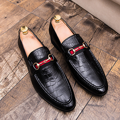 

Men's Dress Shoes Fall Business / Classic Wedding Party & Evening Loafers & Slip-Ons Faux Leather Non-slipping Wear Proof Brown / Black